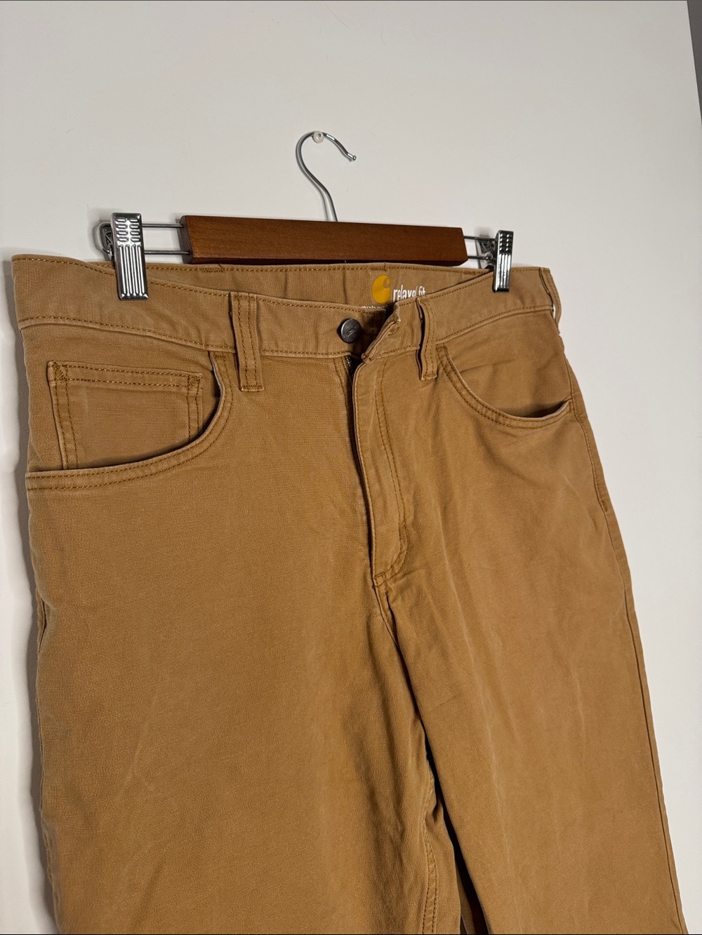 Carhartt Tan Hickory Relaxed Fit Slim Work Pants - Picture 3 of 12